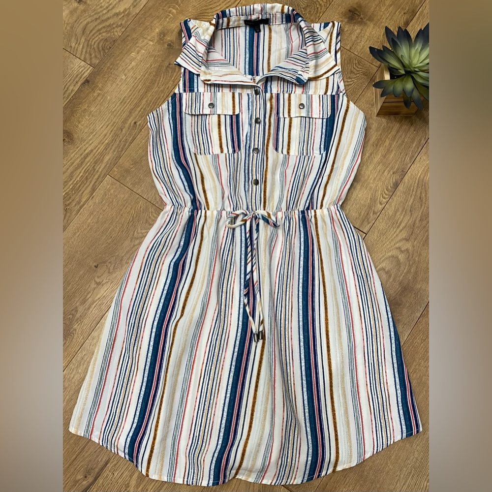 BeBop Striped Sleeveless Shirt Dress size medium